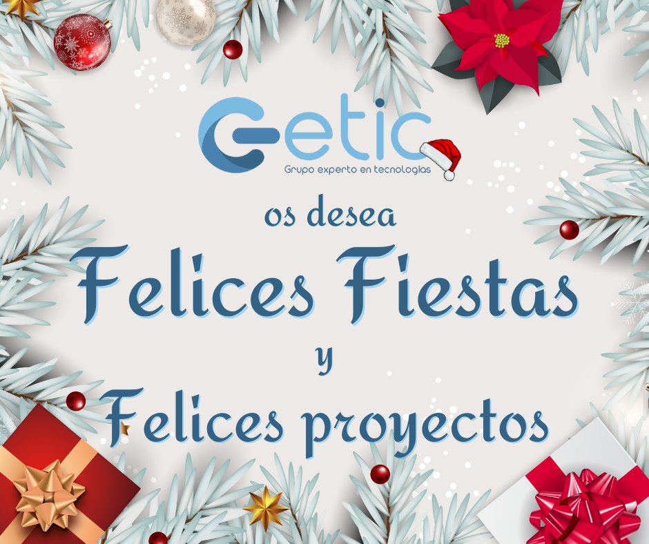 Cartel felicitando la fiestas y los próximos proyectos